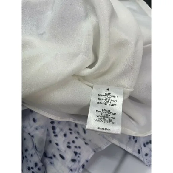 Jessica Simpson Size 4 Dress Blue White Pleated Lined Size Zip Faux Wrap Style - Picture 11 of 11